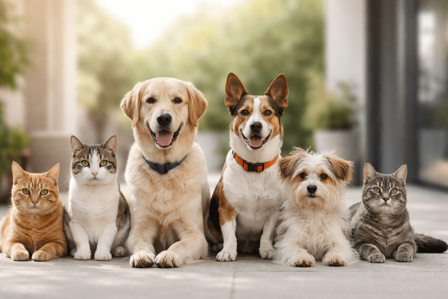 Banner of animals looking at camera